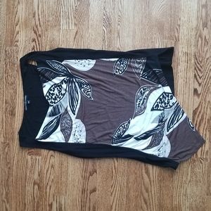 (M) cYc Printed Assymetrical Hem Rayon/Viscose Blend Top Vacation Layers Soft